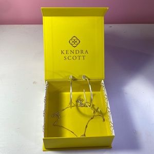 Kendra Scott Fern Pendant Necklace + Pepper Hoop Earrings in Bright Silver